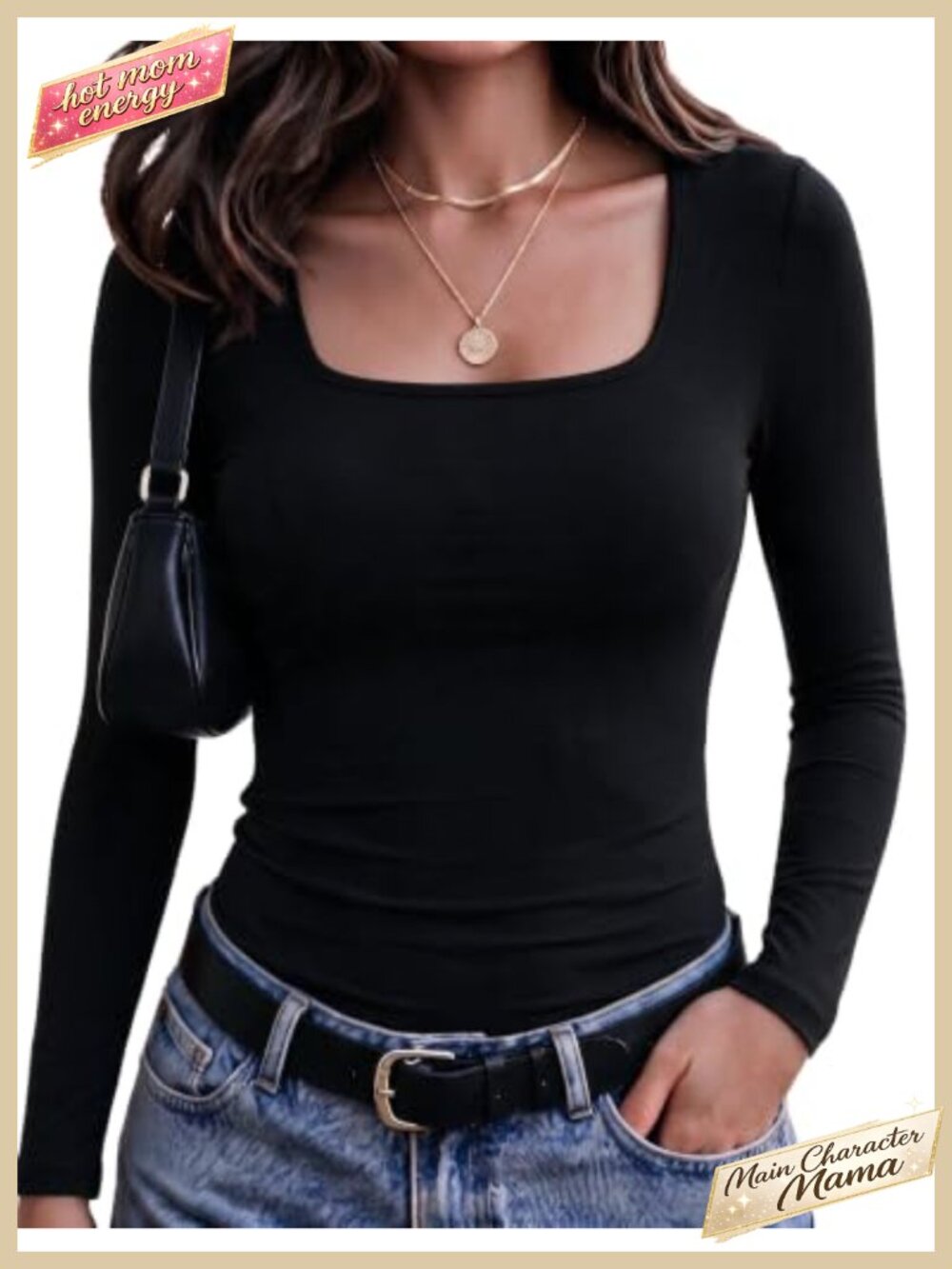 Zeagoo Long Sleeve Scoop Neck Slim Fit Casual T-Shirt Work Top